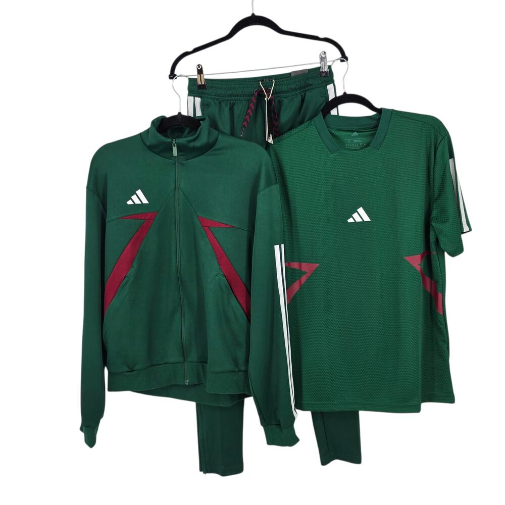 NWT 3 Piece Adidas Green Collegiate House Of Tiro Nations Pack Track Set Size S